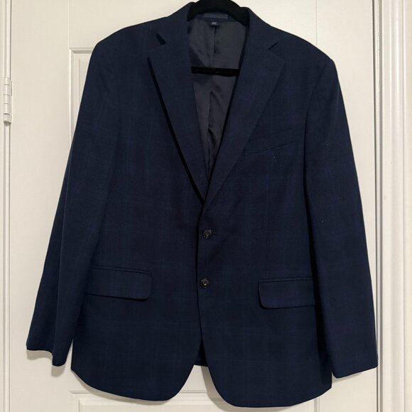 JoS. A. Bank Clothing Co.1905 Slim Fit Dark Blue Check Blazer Size 42S - Picture 1 of 6